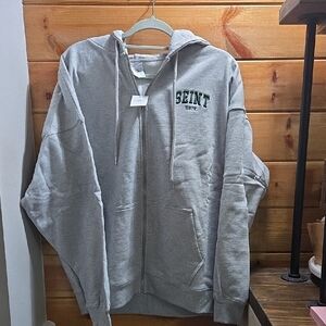 NWT Full Zip-Up Hoodie Seint Medium Oversized PTP 27 0142